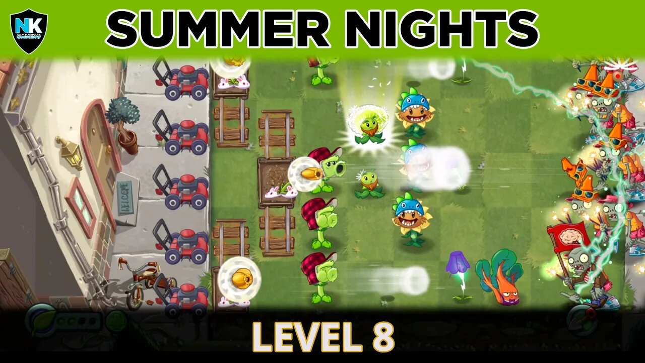 PvZ 2 - Summer Nights Event - Level 8 - Level 1 Plants