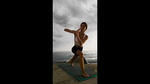 meditation yoga on relaxing beachside