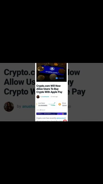 Crypto.com Will Now Allow Users To Buy Crypto With Apple Pay #cryptomash #ytshorts #cryptonews