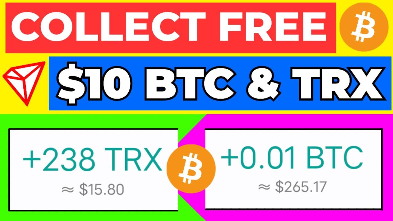 Collect Free $10 BTC + Trx Coin Every 10 Seconds From A Free Bitcoin Earning / Claiming Site!