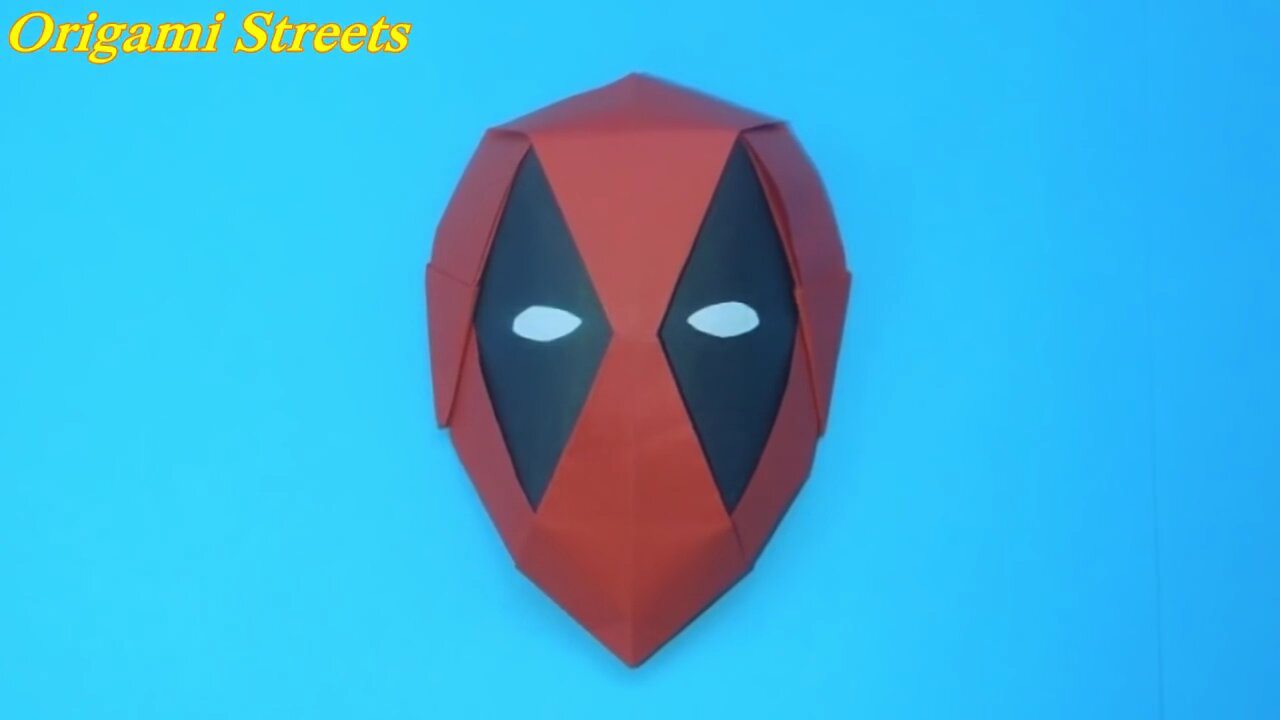 How to make a Deadpool mask out of paper. Origami mask of Deadpool.