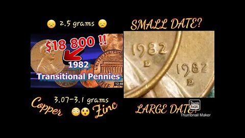 1982 Small Date/Large Date Copper/Zinc Pennies