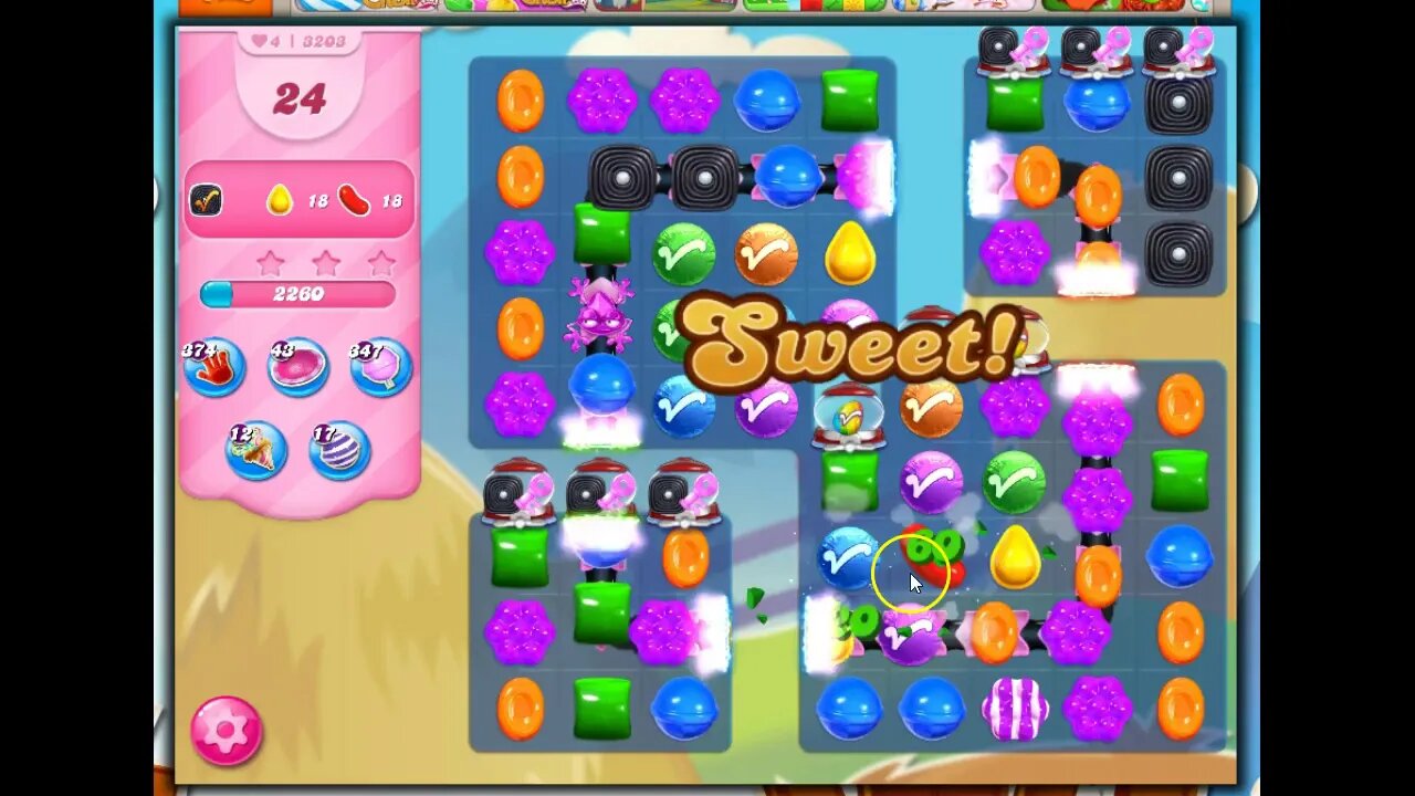Candy Crush Level 3203 Talkthrough, 33 Moves 0 Boosters