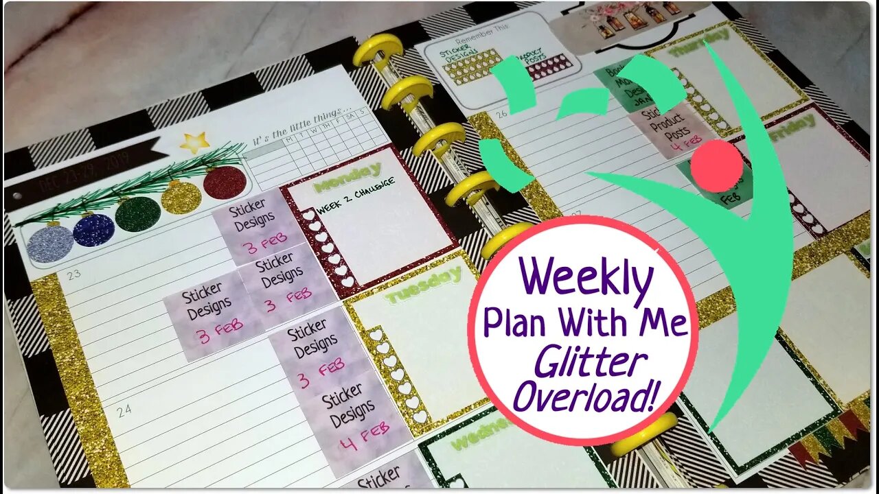 Glitter Overload Weekly Plan With Me! Leafy Treetops Planners Horizontal Vertical Dashboard