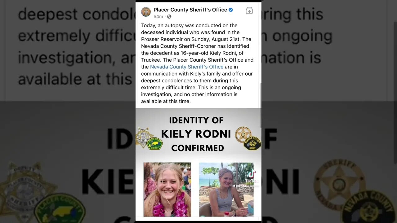 Remains Found in Prosser Reservoir officially identified as Kiely Rodni. #kielyrodni #viral