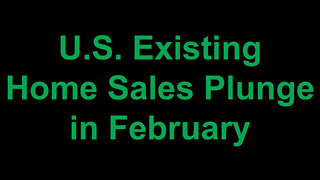 U.S. Existing Home Sales Plunge in February