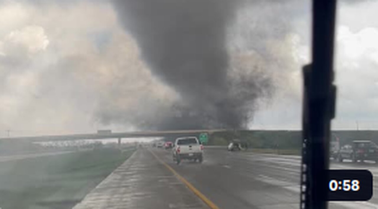 Massive Tornado Crosses Interstate