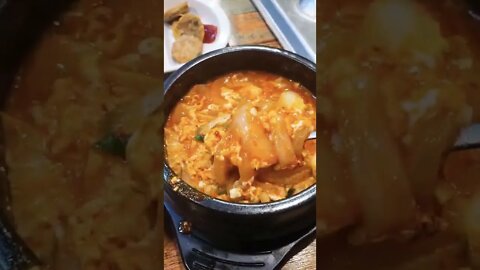 #shorts #hungry #cooking Korean Spicy soft tofu soup with Ddug -boc-ki!