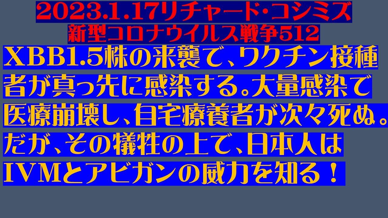 2023.01.17 リチャード・コシミズ新型コロナウイルス戦争５１２