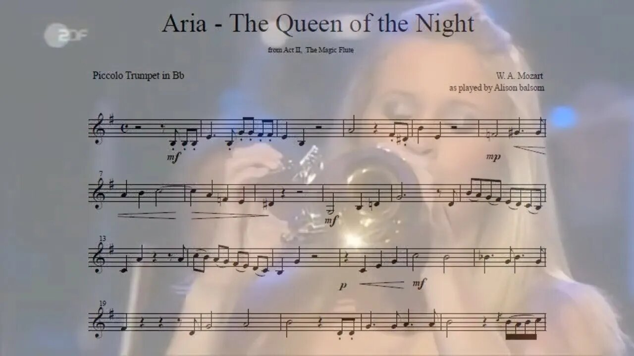 W.A Mozart , Magic flute - Act II [Aria The Queen of the Night] - Alison Balsom (Bb piccolo trumpet)