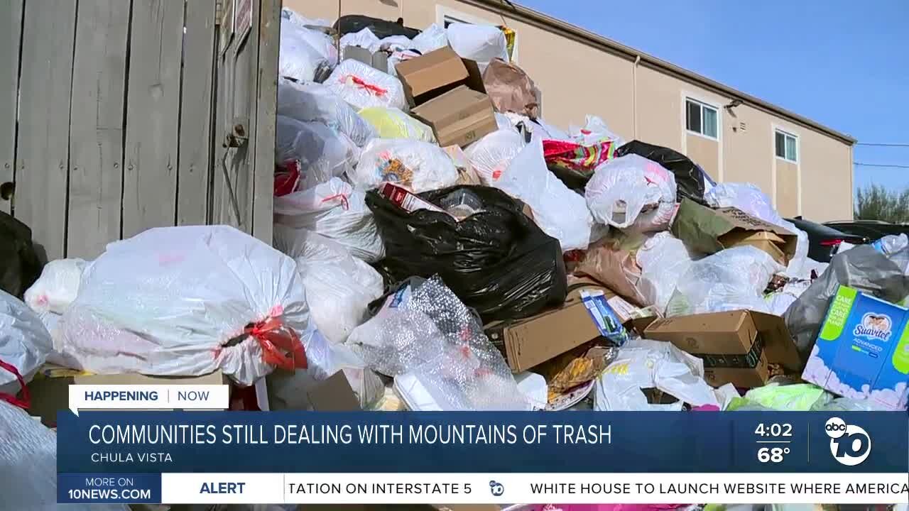 Communities still dealing with mountains of trash