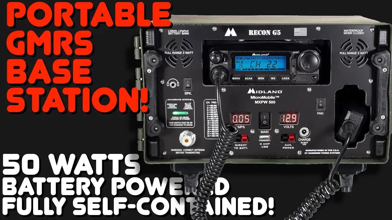 Midland GMRS Ammo Can Base Station MXPW115 & MXPW500 - Portable GMRS Base Station - Recon G5