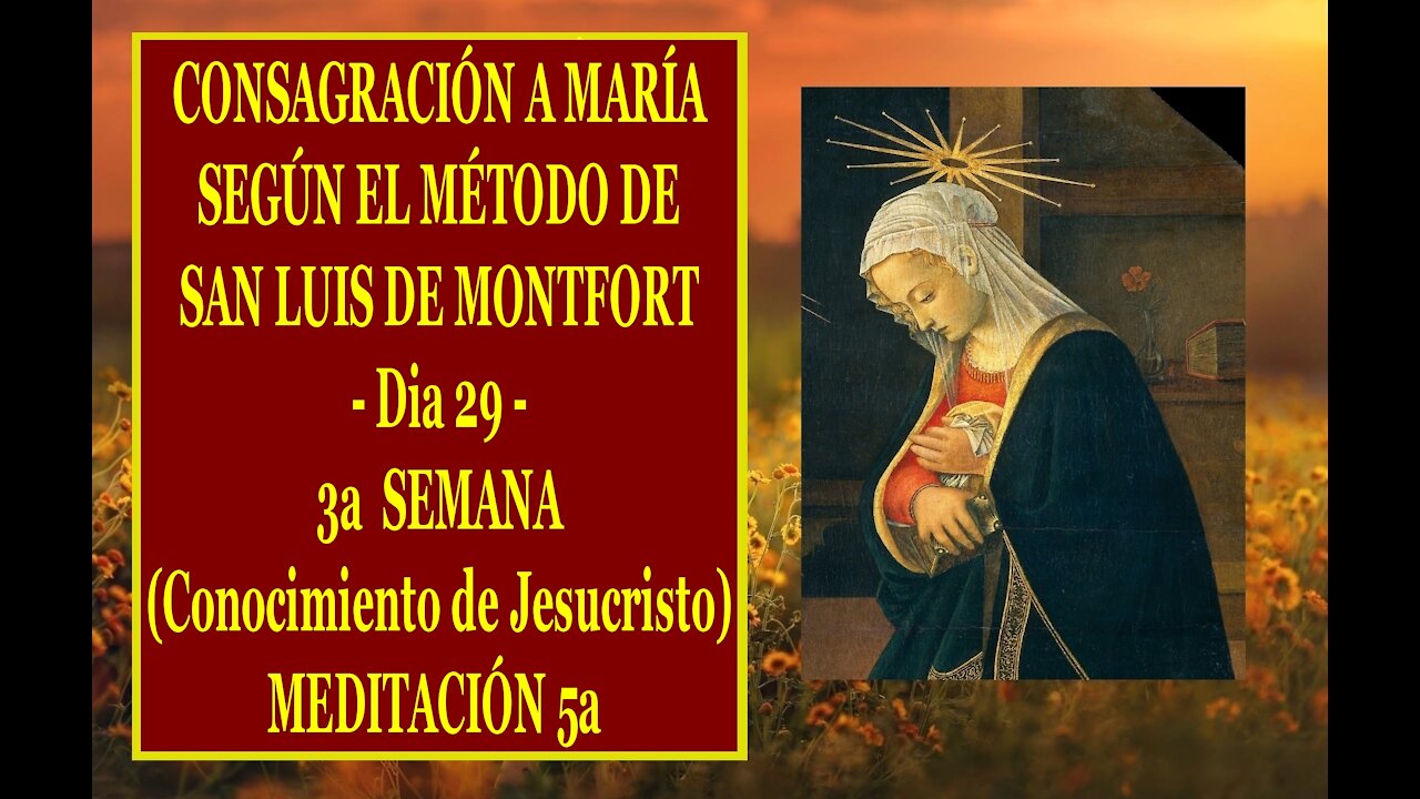 CONSAGRACIÓN A MARÍA SEGÚN EL MÉTODO DE SAN LUIS DE MONTFORT 29 - 5a MEDITACIÓN de la 3a SEMANA -