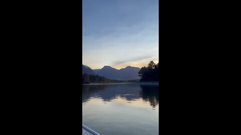 Sunset on remote area of Fraser River
