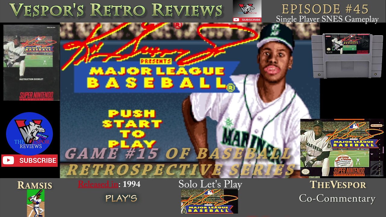 Solo Retro Let's Play | Ken Griffey Jr. Presents MLB | (SNES)| Baseball Retrospective 15 | 🕹️⚾