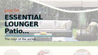 ESSENTIAL LOUNGER Patio Furniture Set Outdoor Wicker, 5PCS C Spring Chairs Modern Bistro Set, C...