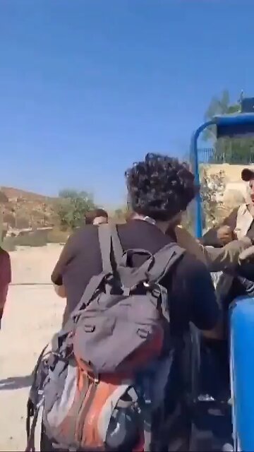 Footage shows an Israeli soldier brutally assaulting an elderly Palestinian man today