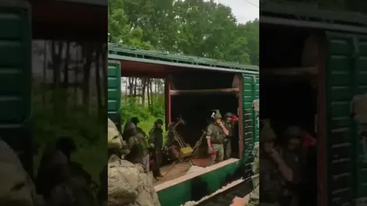 Two Russian armored trains meet in the southern Ukraine.