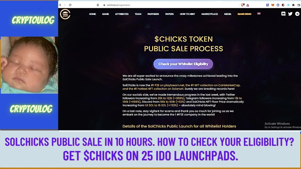 Solchicks Public Sale In 10 Hours. How To Check Your Eligibility? Get $CHICKS On 25 IDO Launchpads.