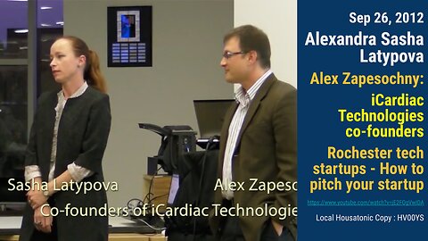 Alexandra Sasha Latypova, Alex Zapesochny, iCardiac Technologies co-founders: Startup talk(Sep 2012)