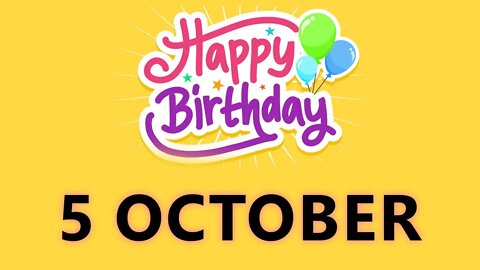 Happy Birthday to all who have Birthday on 5 October - Birthday Wish From Birthday Bash