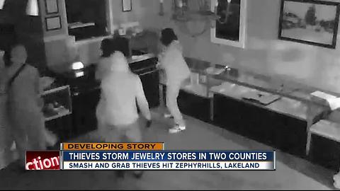 Smash and grab thieves hit jewelry stores in two counties