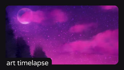 🌕 magenta sky - art timelapse in krita