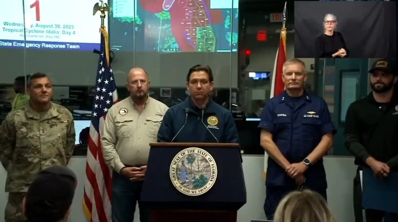 Ron DeSantis Shuts Downs Political Question During Hurricane Idalia Briefing