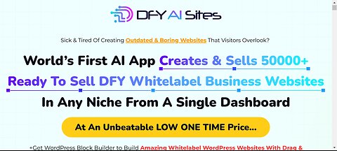 DFY AI Sites Overview: Instantly create professional business websites with DFY AI SITES