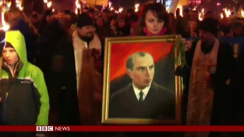 Torch lit march in Kiev by Ukraine's right-wing Svoboda Party (2014)