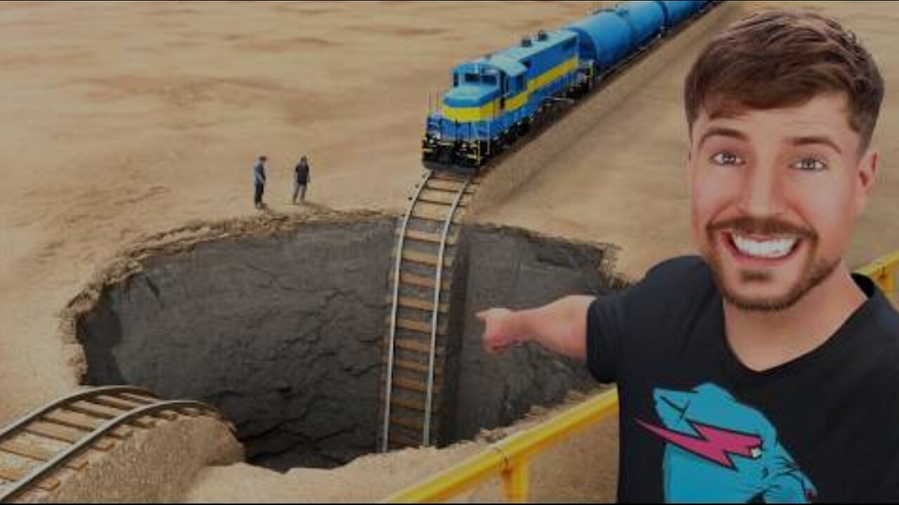 Train Vs Giant Pit #mrbeast #mrfeast #trending #trendingshorts #viral #viralshorts