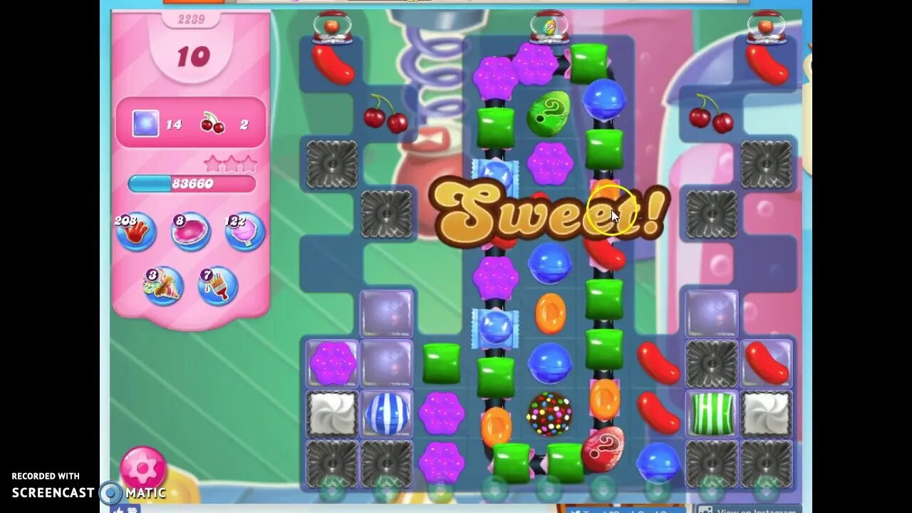 Candy Crush Level 2239 Audio Talkthrough, 1 Star 0 Boosters