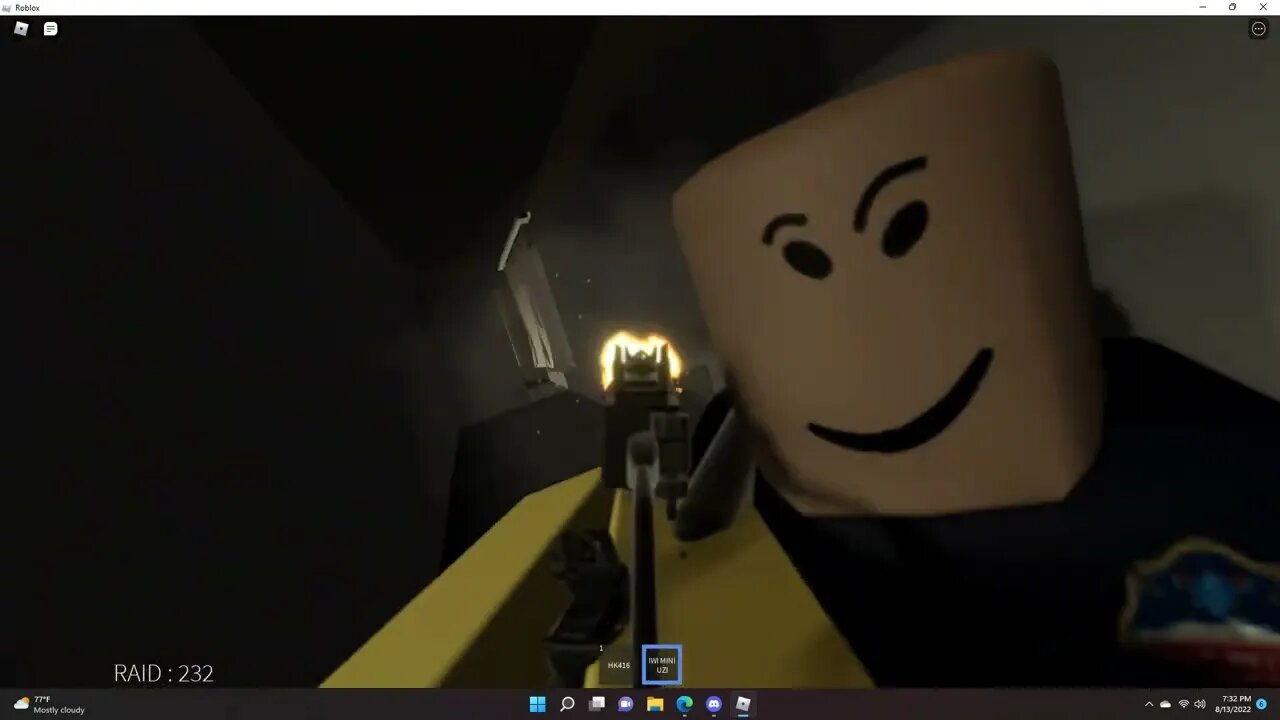 playing some random gun game on roblox