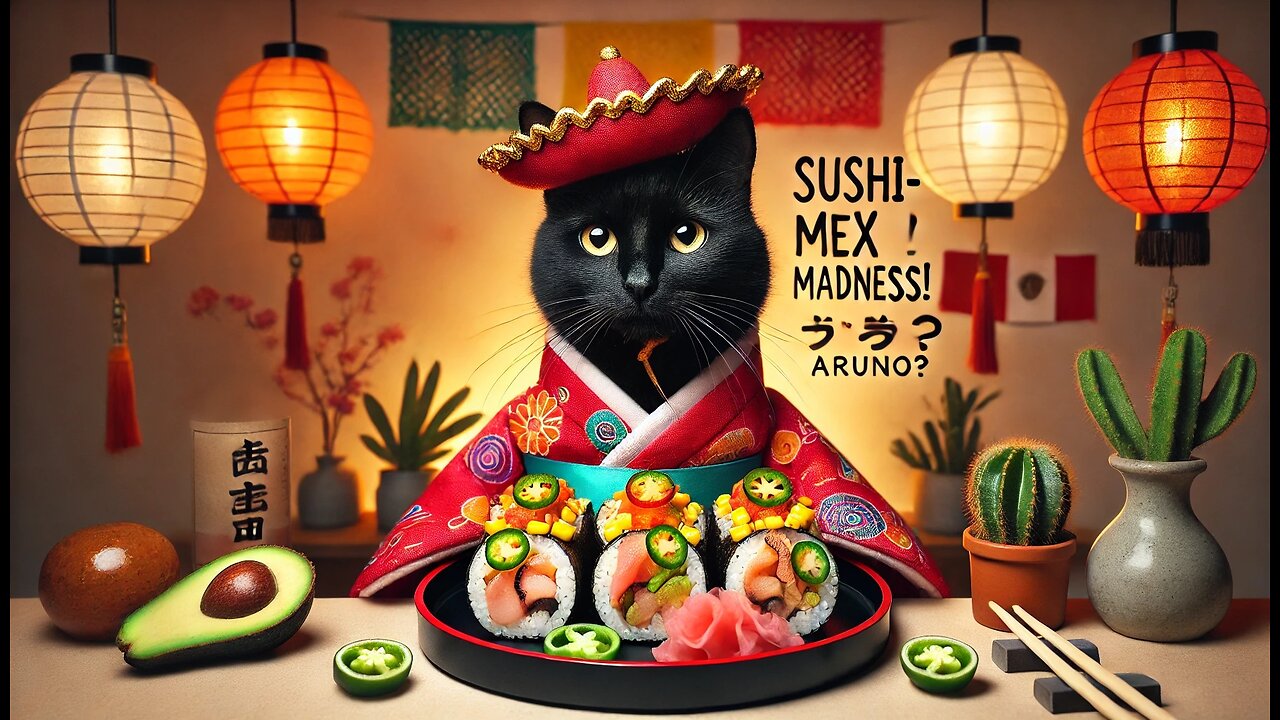 Geisha Cat Craves Sushi-Mex Fiesta 🍣🐱 | ビリーとロックの食の冒険！