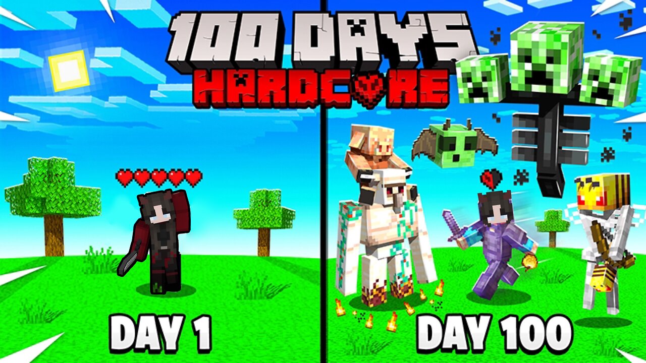 I Attempt To Survive 100 Days In HARDCORE Minecraft Bedrock