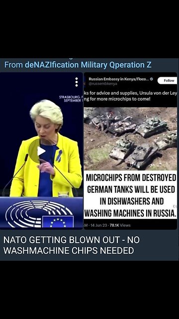 VAN DER LYEN CHIP THEORY... DENAZIFIED > NATO GETTING BLOWN OUT - NO WASHMACHINE CHIPS NEEDED