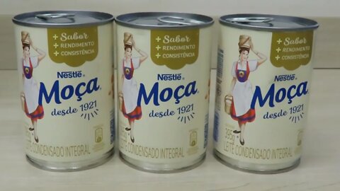 3x Leite Condensado, Moça Lata, 395g