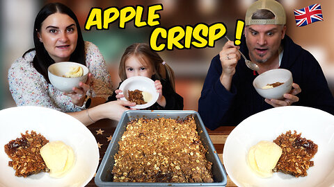 Brits Try APPLE CRISP for the first time! (What's APPLE CRISP???)