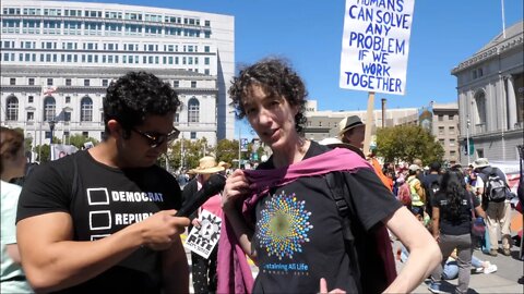 Interviewing People At Rise For Climate Change Rally