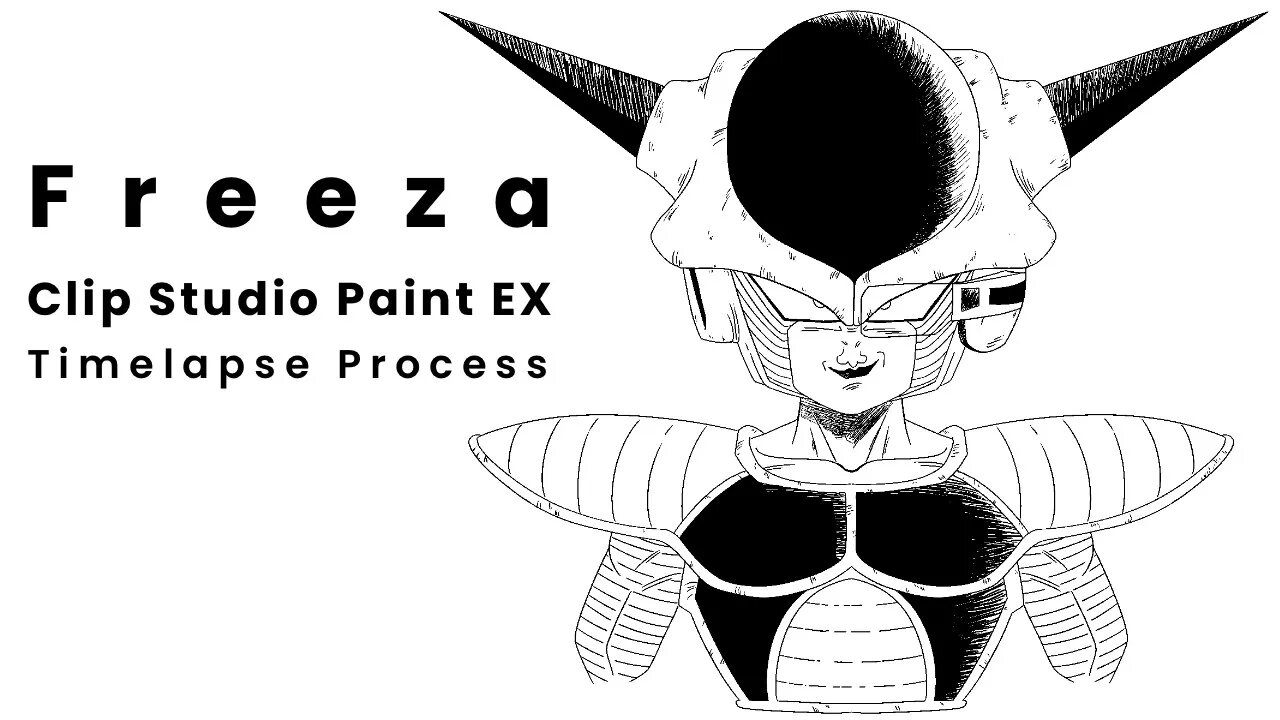 Freeza (First Form) Fanart - Clip Studio Paint EX - Timelapse Process