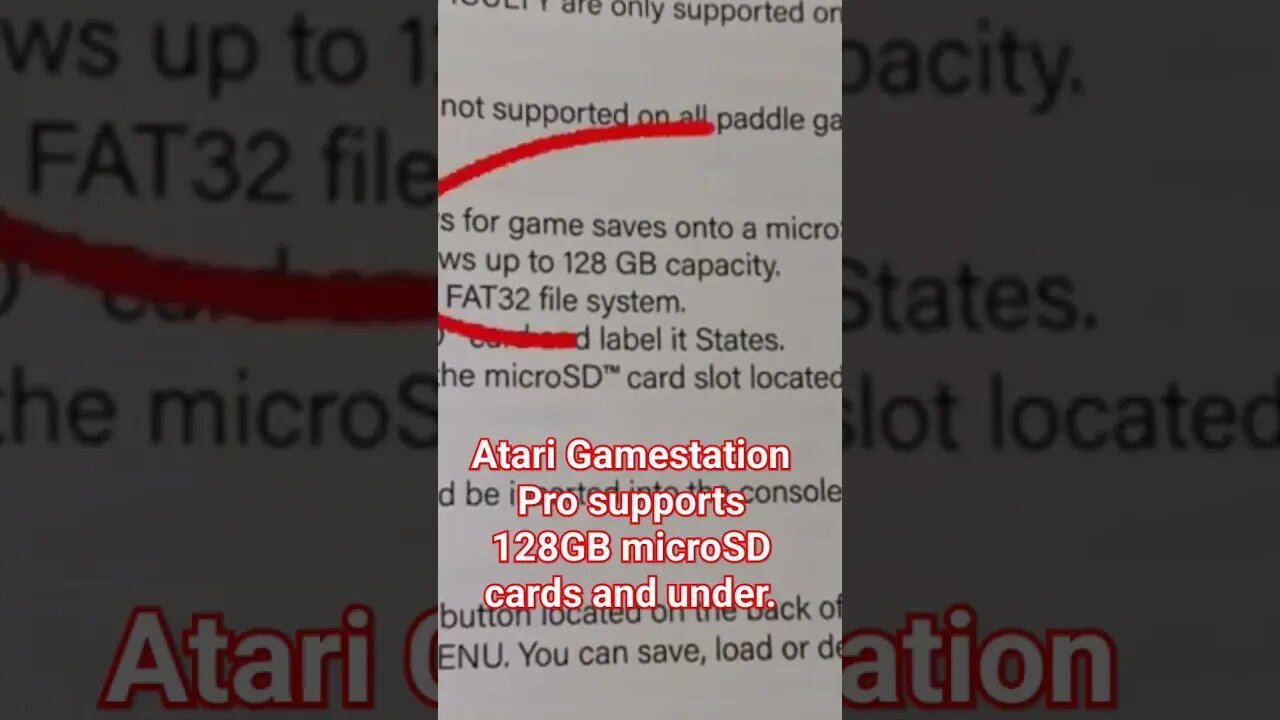 Atari Gamestation Pro USB slot supports 128GB microSD cards and under.