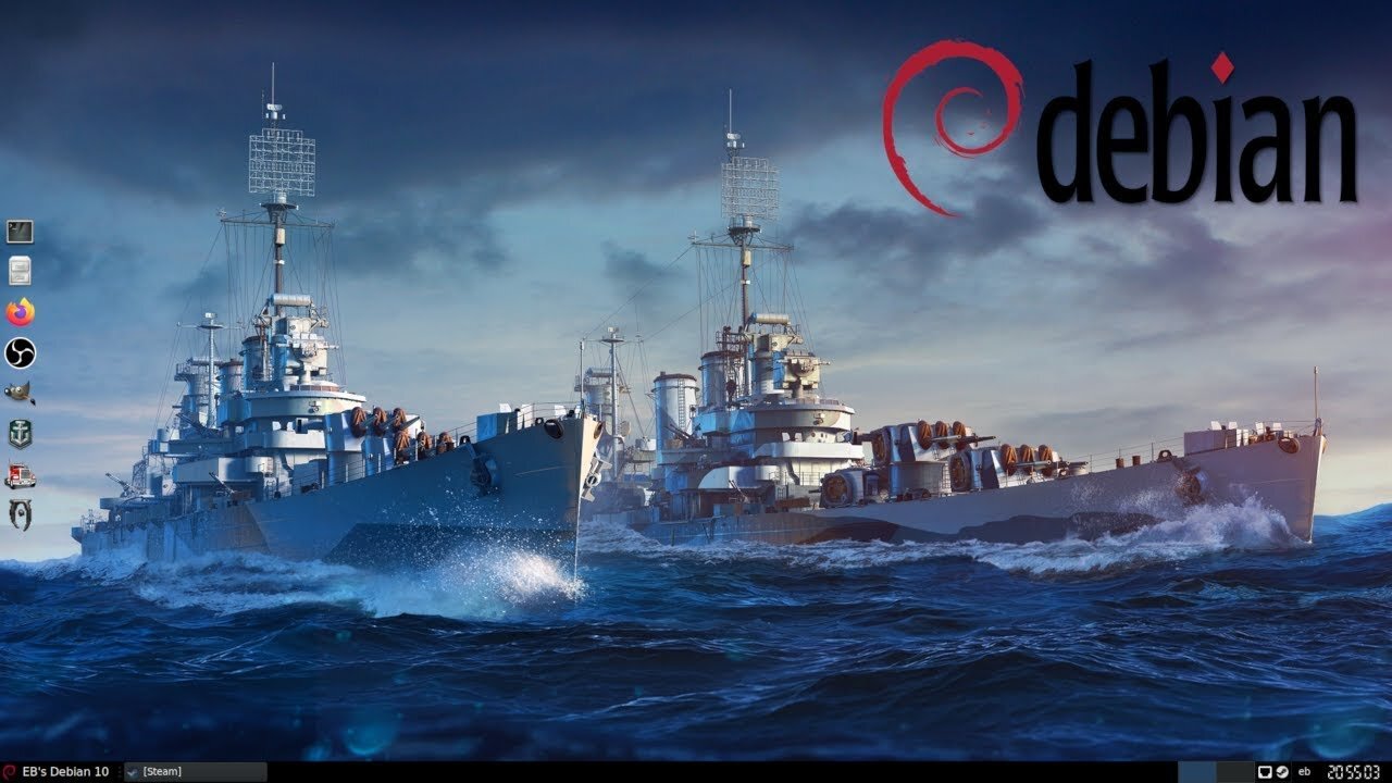 World of Warships LIVE #7 (CHABS) Clan on Debian Linux 1080p