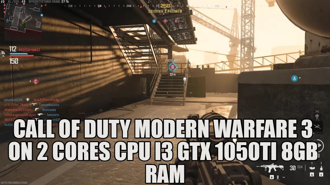 Call of Duty Modern Warfare 3 beta on GTX 1050Ti Core i3 6100