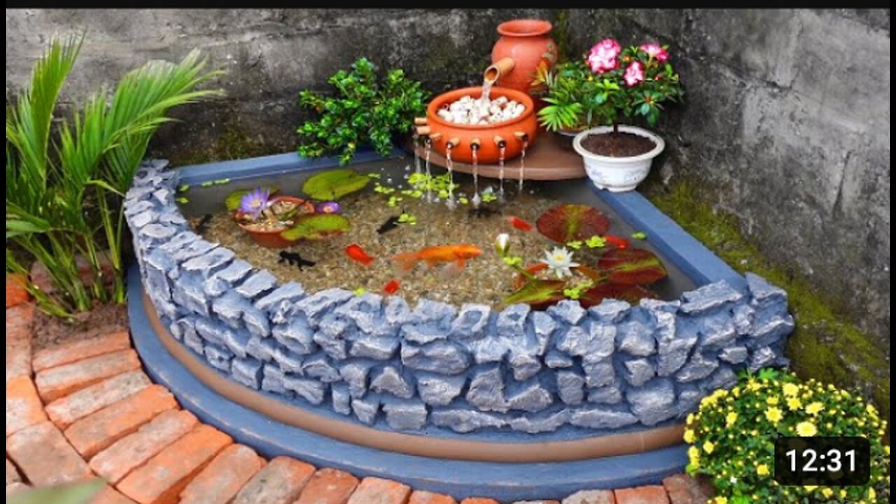 How to Build A Beautiful Waterfall Aquarium Very Easy \ For Your Family Garden