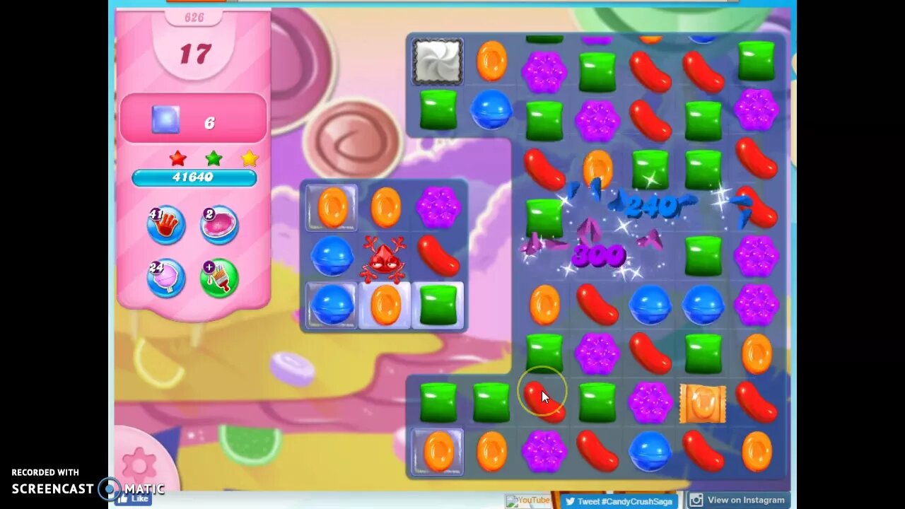 Candy Crush Level 626 Audio Talkthrough, 3 Stars 0 Boosters