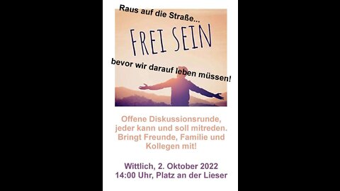 „Frei Sein“ Demo Wittlich 2.10.22 1 Jahr ohne Störung durch die Antifa