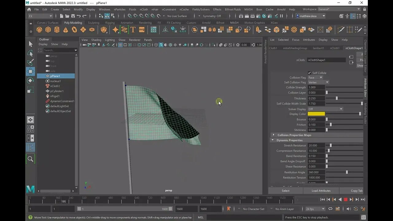 How to make flags, banners, and tablecloths in Maya 2022