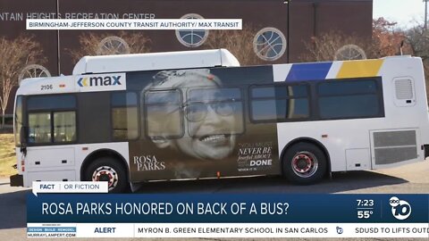 Fact or Fiction: Rosa Parks honored on back of bus?