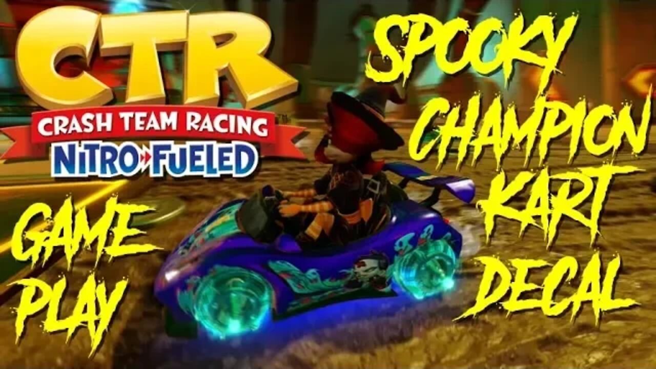 Crash Team Racing: Nitro Fueled - Spooky Champion Kart Decal Gameplay - PlayStation 4 😎Benjamillion