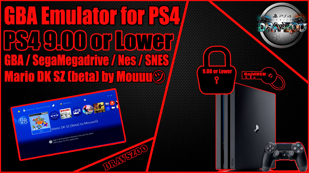 PS4 4 Emulators in 1 by Mouuu㋡ | GBA / SegaMegadrive / NES / SNES | PS4 9.00 or Lower | Testing